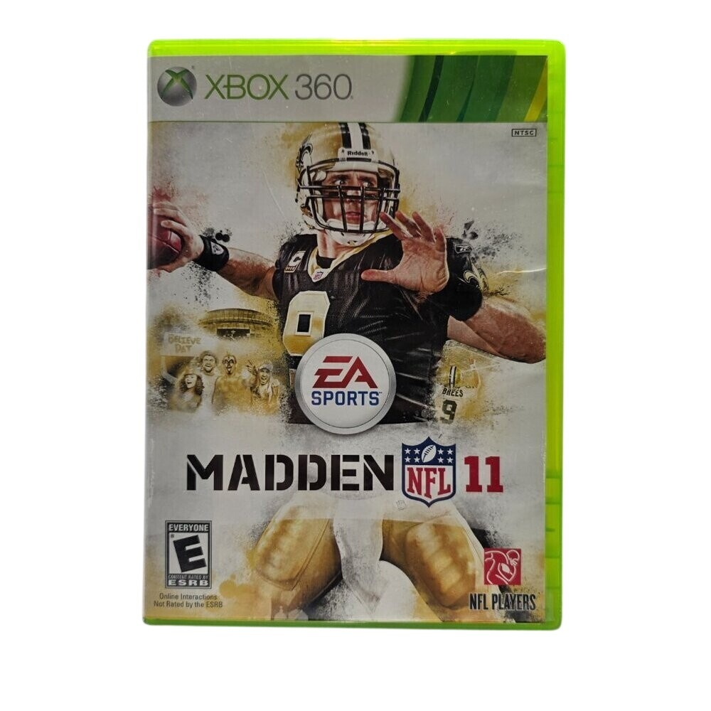 Madden NFL 11 Xbox 360 Drew Brees Cover Complete‎ Disc Case Manual